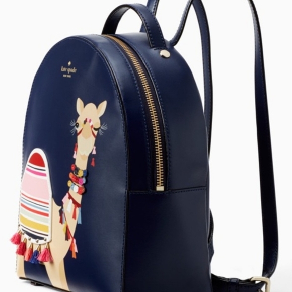 Kate Spade New York Sammi Navy Blue Camel Backpack - Picture 7 of 16